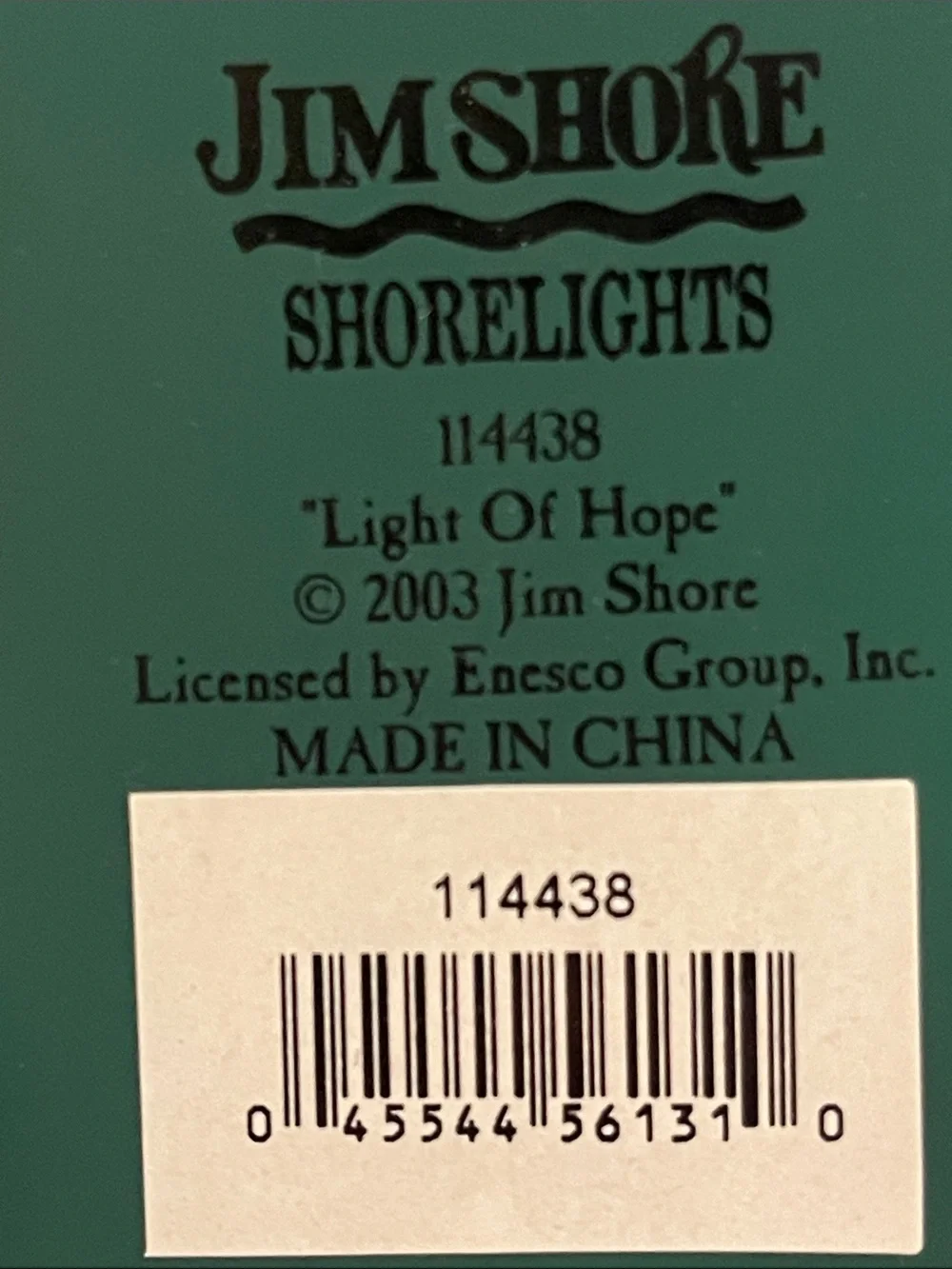 Jim Shore 2003 “Light of Hope”Lighthouse Shorelights Collector 114438